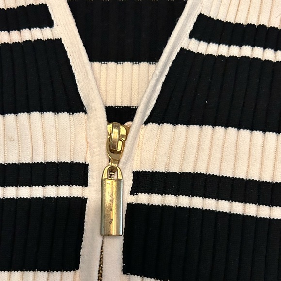 Navy and white striped zipper up, size 14 but cut very very small, more like a 6 - Picture 4 of 4